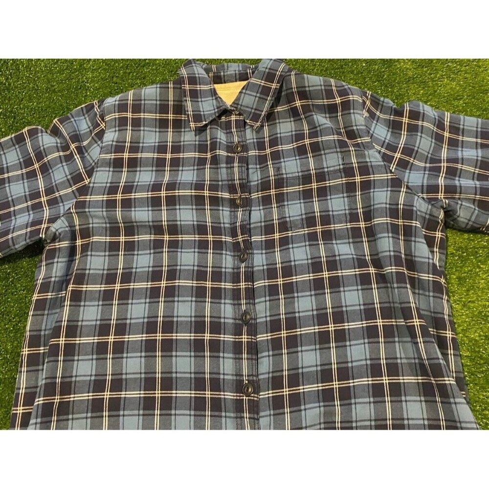 LL Bean shacket large mens outdoors blue light weight button up plaid - Picture 3 of 10